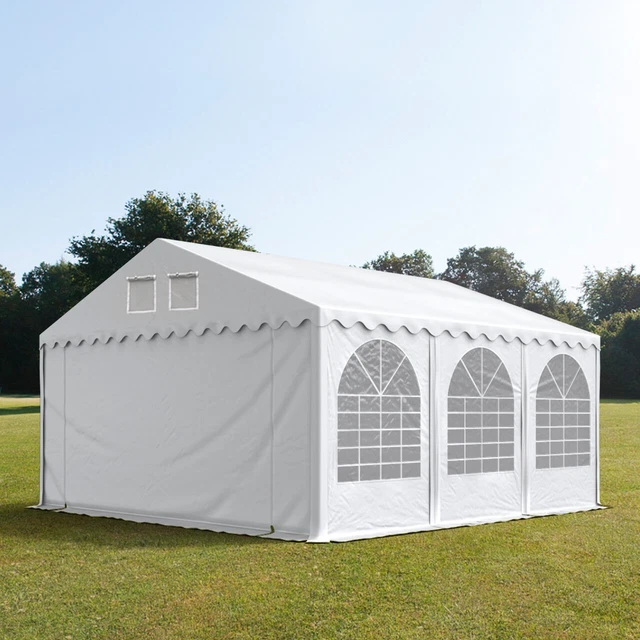 Partyzelt 5x6m XXL 2,6m hoch Festzelt Gartenzelt Pavillon wasserdicht PVC weiß