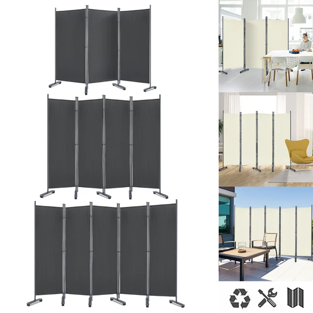 Steel-AID 3-teiliger Faltbarer Raumteiler Sichtschutz – 549x183 Cm – Fürs Büro, Klassenzimmer & WG