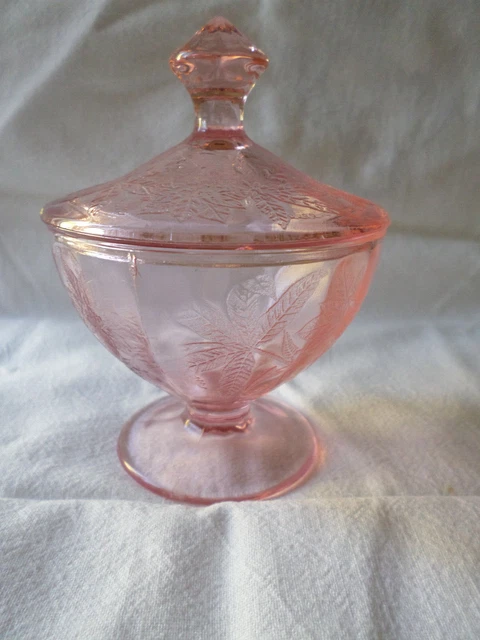VINTAGE PINK DEPRESSION Glass Sugar Bowl With Lid 10 50 PicClick