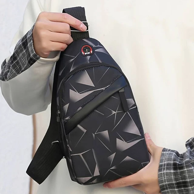 Sac Poitrine Homme Cuir vache BULLCAPTAIN Bandoulière Sac à dos clip NOIR