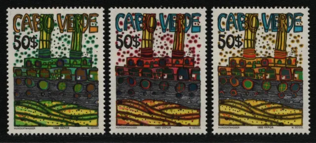 Kap Verde 1985 - Mi-Nr. 497-499 ** - MNH - aus Block - Hundertwasser (I)