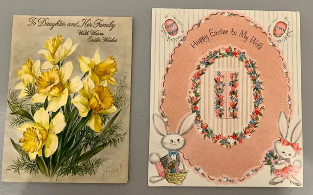 Vtg 1950s 1960s Hallmark Easter Greeting Cards Used