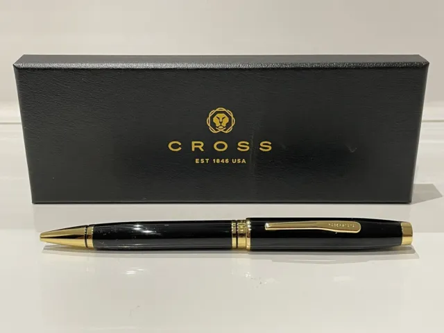 Cross Coventry Ballpoint Pen Black with Gold Trim - With Gift box