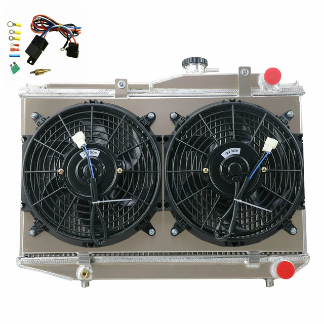 3 ROW ALUMINIUM Radiator+Fan+Relay For TOYOTA COROLLA AE86 4AGE GTS 84