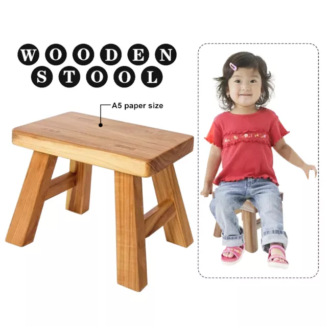 Kids Portable Wooden Stool Step Ladder Living Room Home Decor With Legs