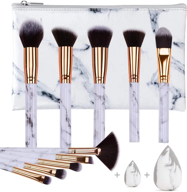 HEYMKGO Pennelli Make up Professionali Set Di 10 Pennelli Trucco Marmorizzazione