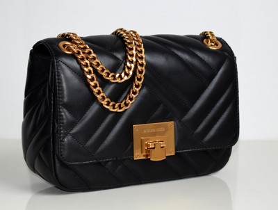 Michael Kors Vivianne MD Flap Sopra Borsa a tracolla nera pelle verniciata costo £ 229 