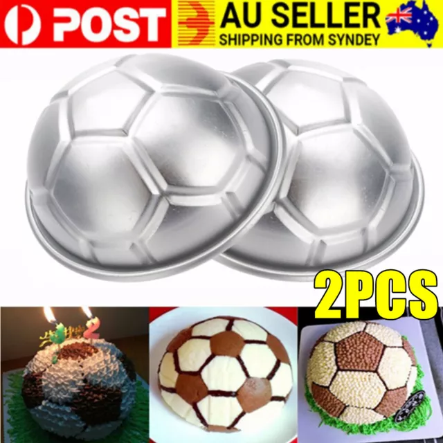 3D Aluminum SOCCER Half Ball Cake Mold Sugarcraft Chocolate Baking Pan Moulds AU