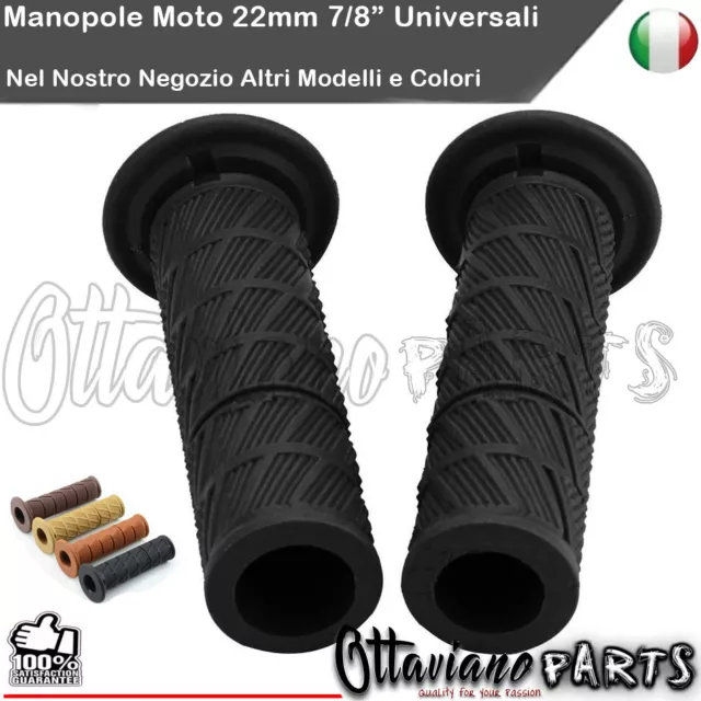 Coppia manopole chiuse manubrio 120mm 22/24 universali moto scooter M089