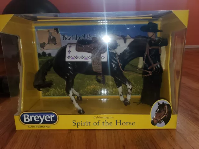 BREYER Paint Me A Pepto #1776 with Tack Set and Rider