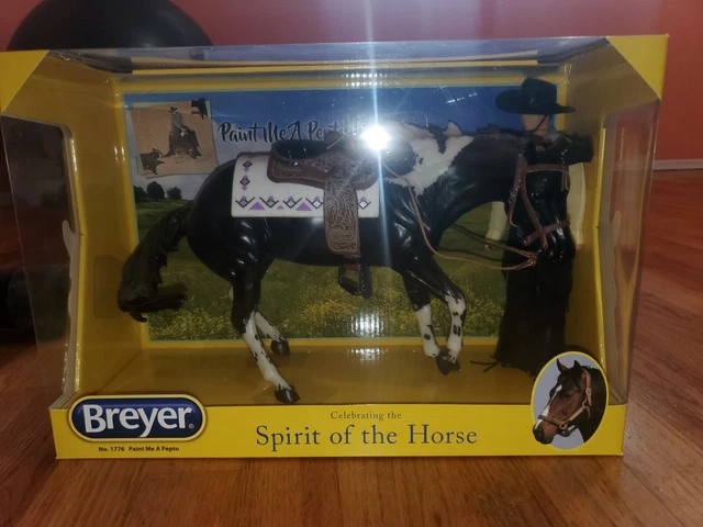 BREYER Paint Me A Pepto #1776 with Tack Set and Rider BREYER Paint Me A Pepto #1776 with Tack Set and Rider