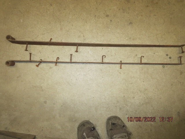 Antique Hand Forged Pair Iron Barn Door Strap Hinges 42 inch Long x 2 inch Pair