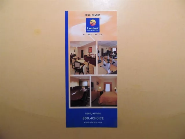 Comfort Inn & Suites Motel Reno Nevada vintage double-sided brochure 2008