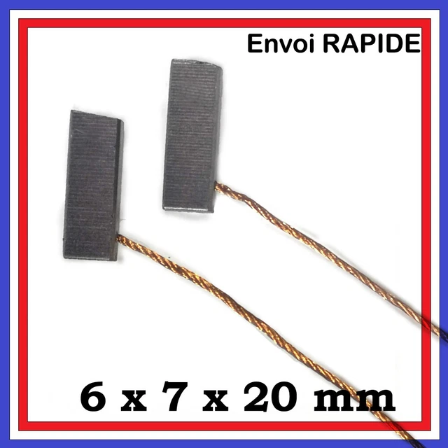 Balais De Charbon 20x6x6mm Pour Moteurs Électriques - Lot De 2 Pièces De Rechange
