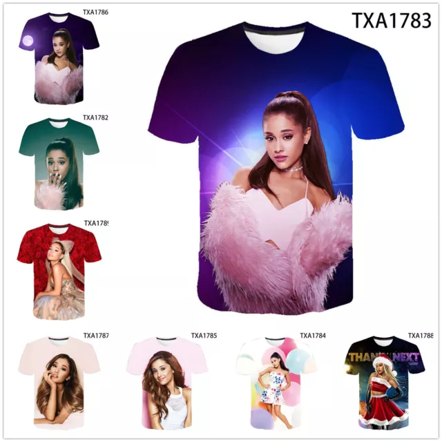 Ariana Grande 3D Printed Unisex Casual T-Shirt Women Men Kids Short Sleeve Tops