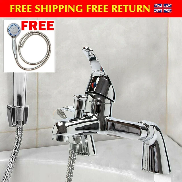 Luxury Bathroom Chrome Sink Bath Filler Tap Shower Mixer Taps with Hand Held Set