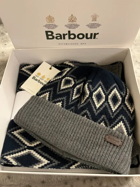 BARBOUR ELWICK FAIR ISLE BEANIE AND SCARF SET MSRP$105 Great Gift ! $44 ...