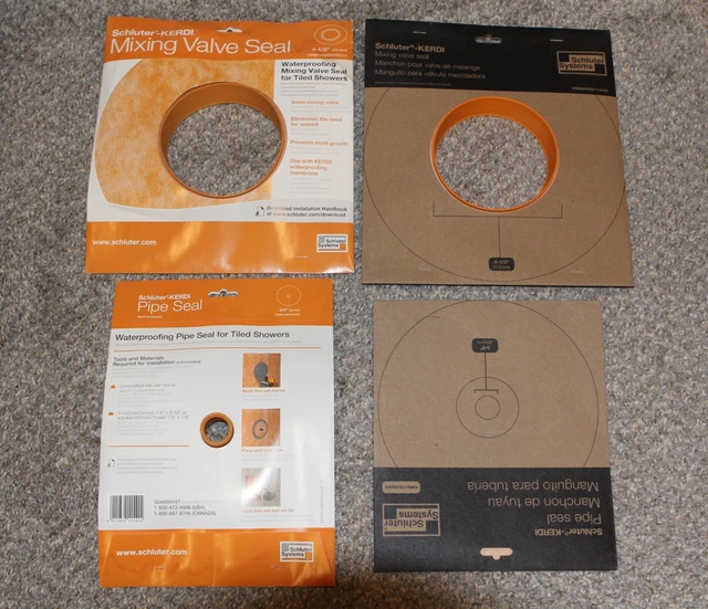 SCHLUTER KERDI PIPE Seal 3/4” and Mixing Valve Seal 41/2" 9.00 PicClick