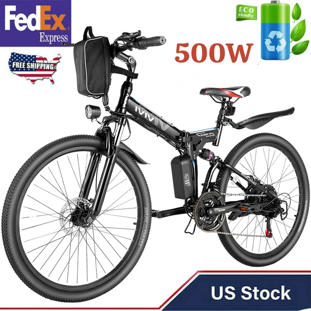 26'' Folding Electric Bike,500W Mountain Bicycle Adults Ebike Commute 21 Speed!