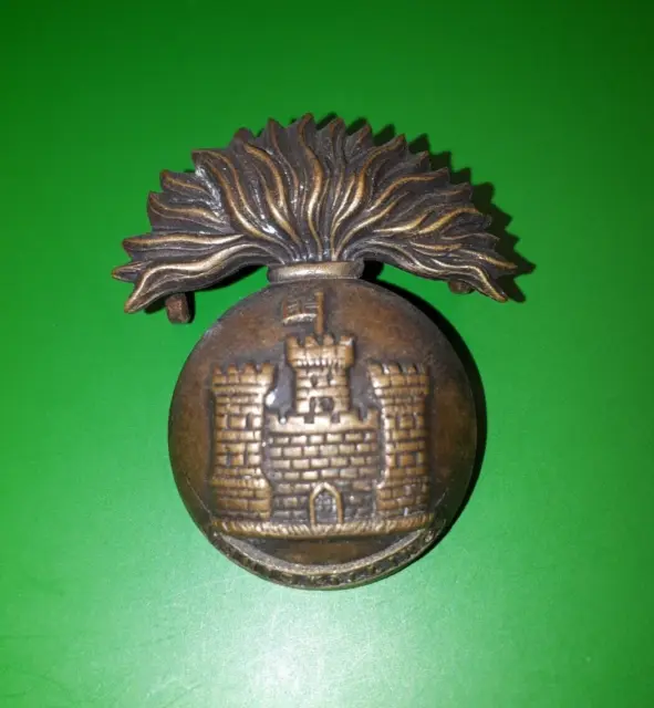 Great War Royal Inniskilling Fusiliers Irish Regiment Economy Brass Cap Badge