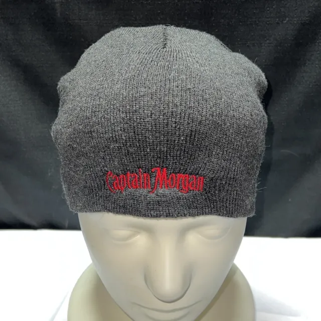 New W/O Tag Embroidered CAPTAIN MORGAN Beanie Knit Cap Hat Black 27