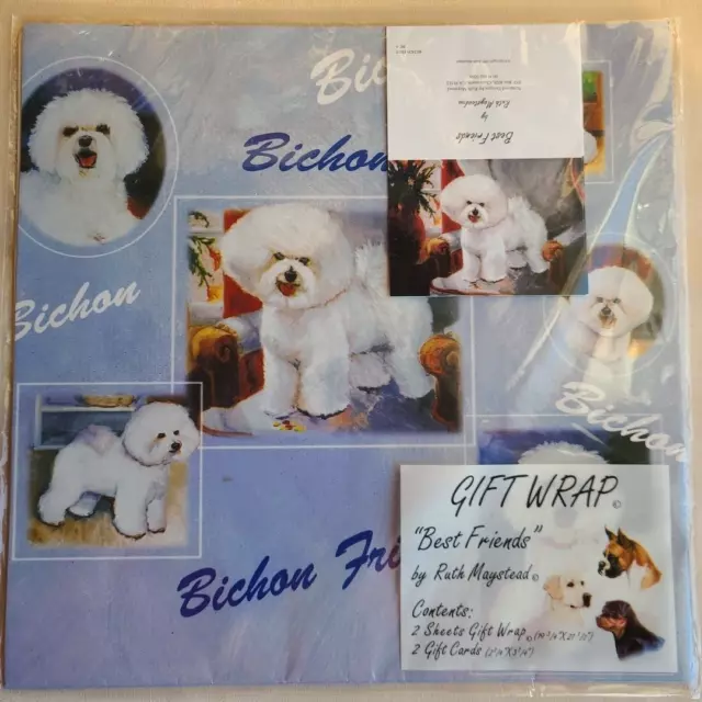 Bichon Frise Dog Gift Wrap Wrapping Paper Card BEST FRIENDS Ruth Maystead