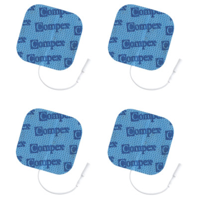 Elettrodi PAD Wire adatto a COMPEX EMS TENS dispositivi 4 pezzi 5x5 CM 