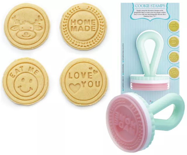 Keks-Stempel „EAT ME / HOME MADE / LOVE YOU / RENTIER“ – Set 5 tlg., Keksstempel