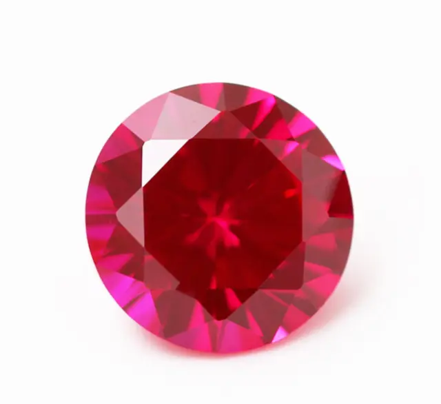 Lab Created Ruby Corundum Round Faceted AAA Loose Gemstones (1mm - 17mm)