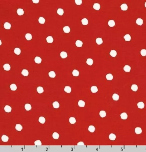 Celebrate Seuss 2 White polka Dot Cherry Background Cotton Quilting Fabric 1/2YD