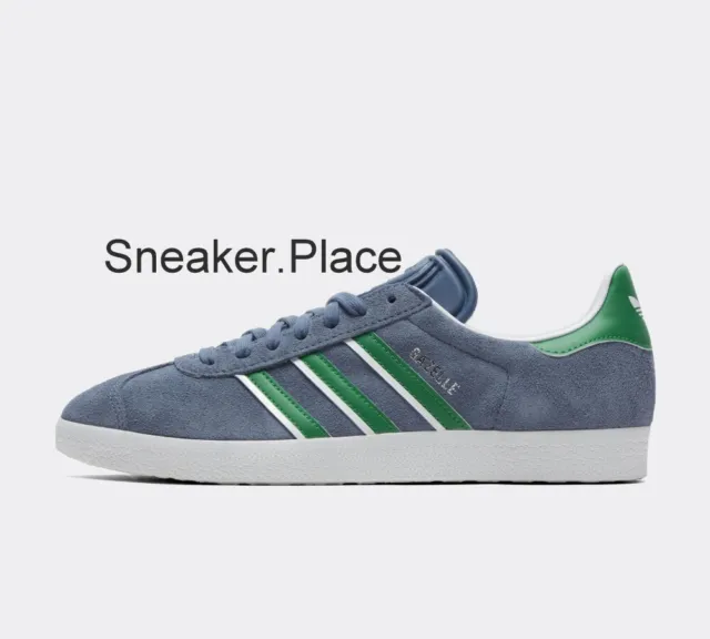 Adidas Originals Gazelle Hombre Zapatillas En Azul Verde y Blanco Stock Limitado