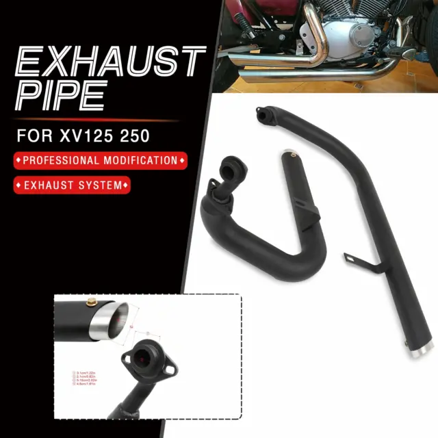 For Yamaha Virago 125 XV125 XV250 Black Muffler Exhaust System Pipes Silencer