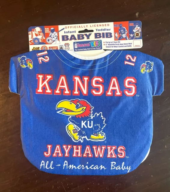 Adorable Ncaa Kansas Jayhawks Football Jersey All American Baby Toddler Bib