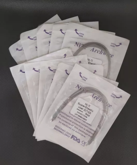 10 Packs Dental Orthodontic Super Elastic NITI Arch Wires Ovoid Form Rectangular