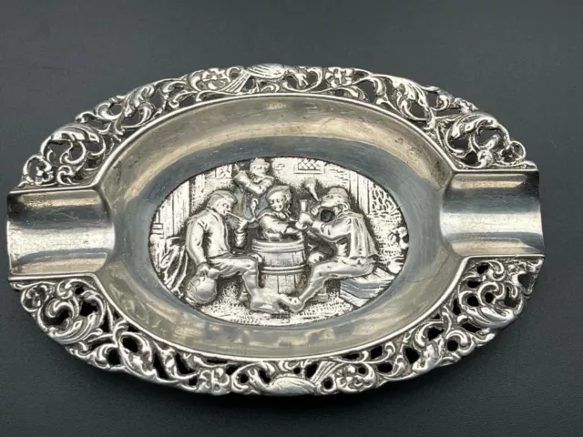 Victorian sterling silver small pin dish ashtray 32.3 g