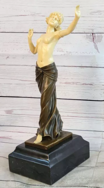 Bronce Caliente Reparto Carne Niña Bailarina Escultura Estatua Figura Realismo