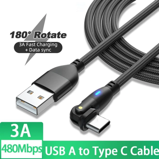 Cavo di tipo C per Ulephone Armor 8 Pro, cavo USB intrecciato in nylon, 1,3 m, cavo di ricarica / sincronizzazione rapida, tipo C, colore: nero