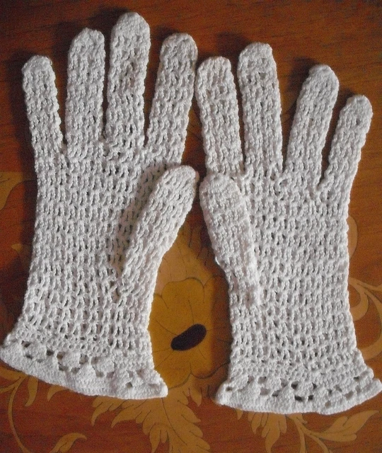 Gants Anciens En Crochet/filet Dents - Taille Unique, Neufs (3 Coloris)