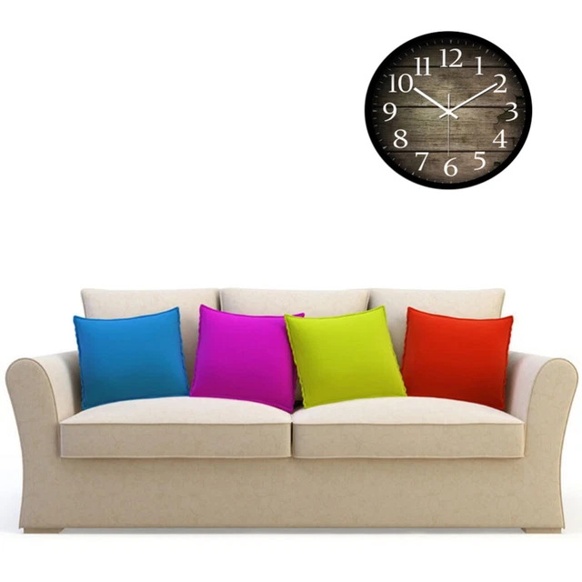 Ménage pendaison murale motif créatif en bois grande horloge murale muette