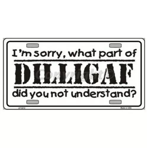 USA Novelty Number Plate - Dilligaf Understand Wall Art Sign Home Decor Gift