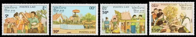 Laos Scott 994-997 (1990) Mint NH VF Complete Set C