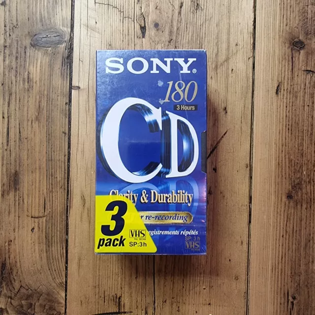 3 X Sony CD 180 Minute 3 Hour Blank VHS VCR Video Cassette Tapes