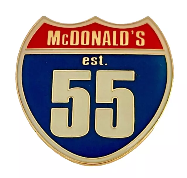 🍔  McDONALD'S 🍟 ESTABLISHED 55 (1955) ~ PIN, BADGE, BROOCH   .....freepost