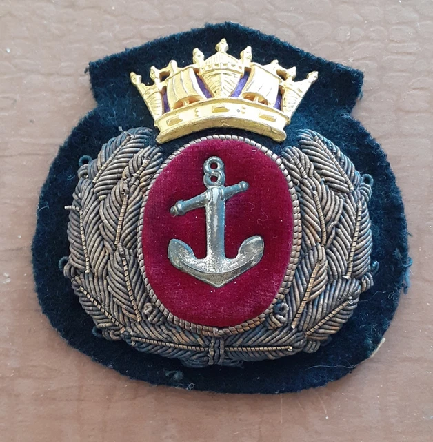 WW1 Period Merchant Navy Officer's Cap Badge & Band Great Condition In - Foto 12