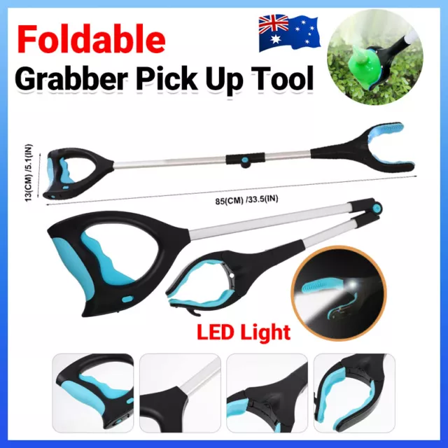 85*13CM LED Foldable & Extendable Pick Up Grabber Reacher Stick Reaching AUS