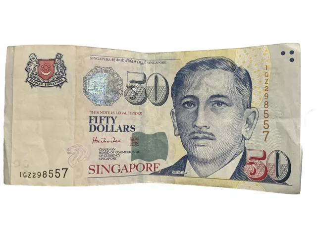 (1999) *Singapore $50 Banknote* Circ ($37 Exchange Rate) ~Nr~ #236