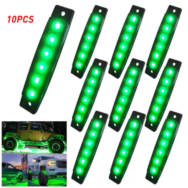 LED Rock Lights Underbody Trail Rig Glow Lamp Offroad SUV Pickup Truck Green