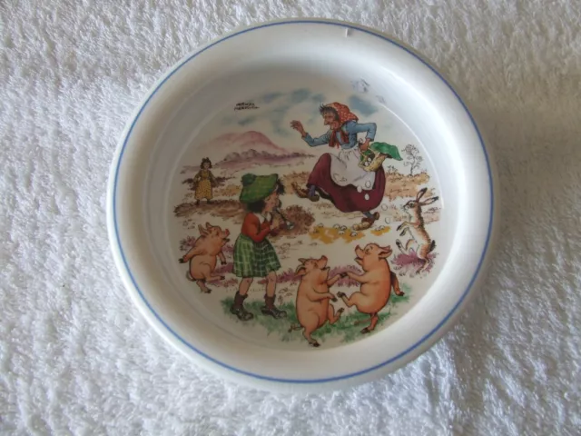 Crown Lynn New Zealand Ceramic Nusery Tales Bowl Norman Merideth Scene