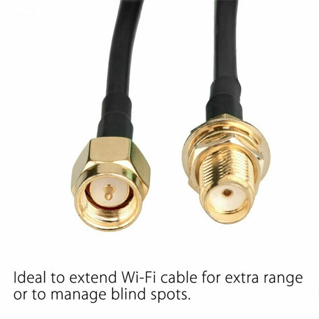 Cavo prolunga antenna WiFi connessione SMA nero 50 Ohm per LAN wireless