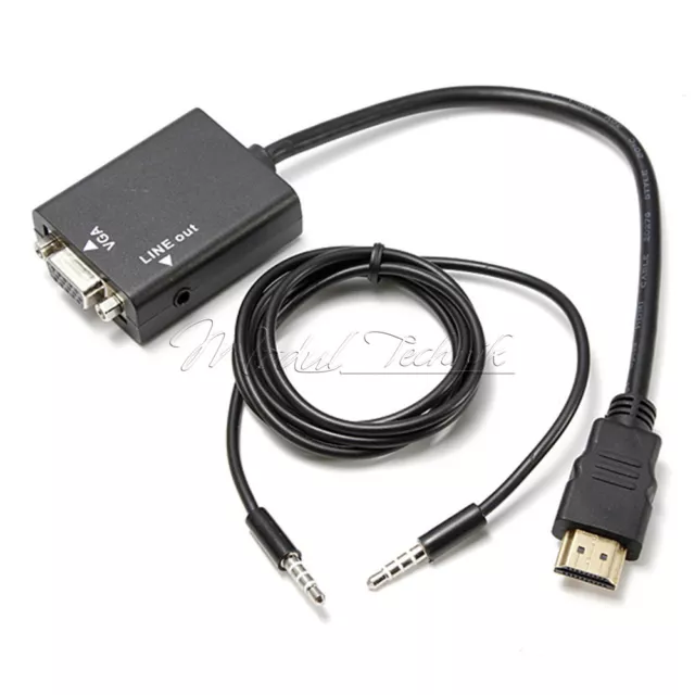 HDMI Male to VGA Female Video 1080P Adapter Cable Converter for PC DVD HDTV TV